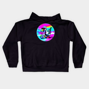 Hipster goose has drugs and is on the loose! Kids Hoodie
